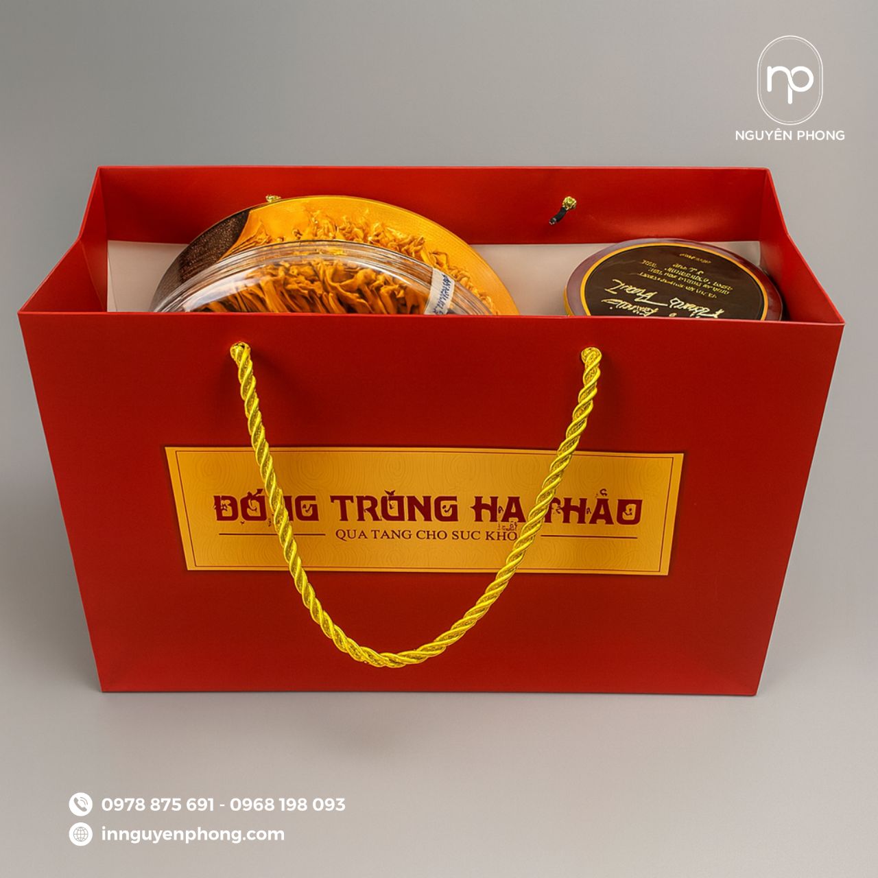 Mẫu túi giấy  đựng đông trùng hạ thảo cao cấp